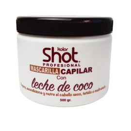 Kolor Shot Mascarilla Capilar Con Leche de Coco Repara, acondiciona y Nutre el Cabello Seco, teñido o maltratado 500g