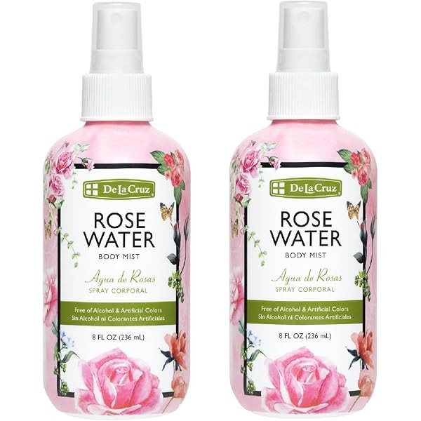 De La Cruz Rose Water Spray, No Parabens or Artificial