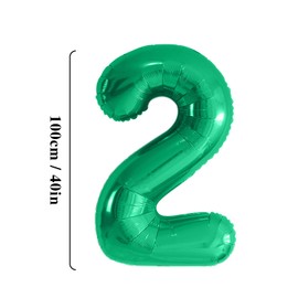 Number Balloons 2,Green Balloons 2 for Birhtday Party Decoration,40 Inch Giant Helium Foil Number Balloons for Boys Girls 2th Birthday Party Decor Anniversary Party Decorations Supplies