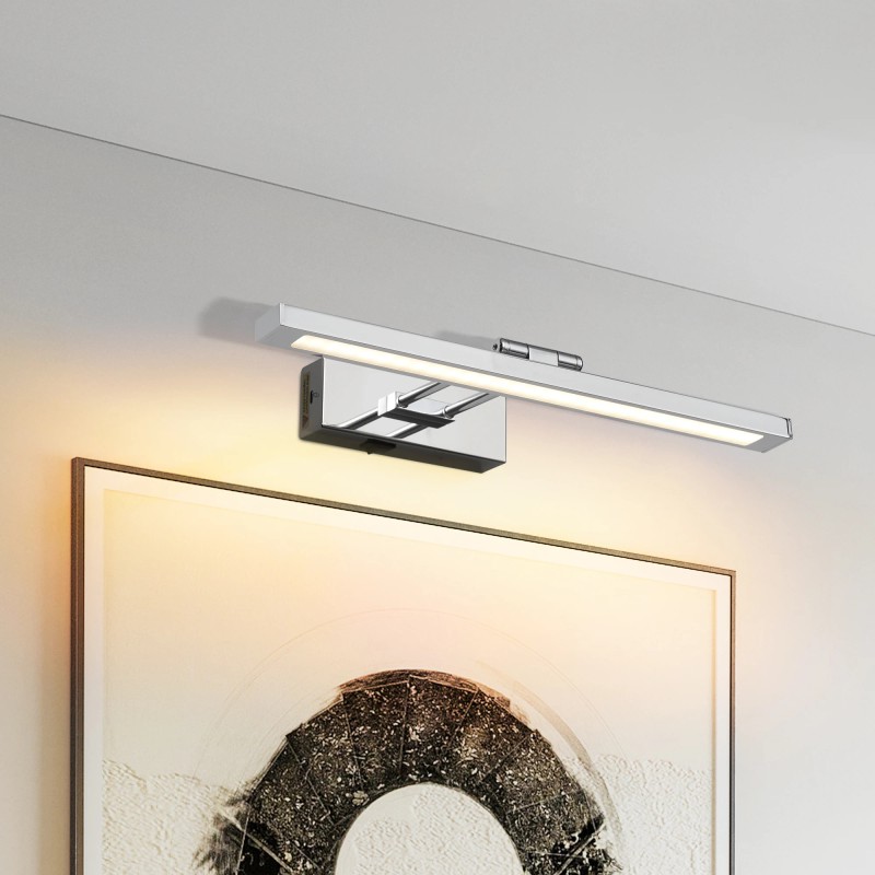 Hardwired Picture Light Chrome LED Dimmable Modern Picture Lights for