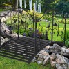 Unbranded 119*67*71cm Courtyard Bird Pattern Arched Handrail Courtyard Iron Bridge