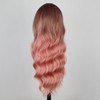 Ombre Pink Wavy Wig for Women 26 Inch Long Pink