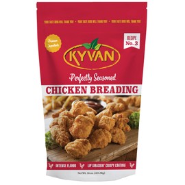 KYVAN Chicken Breading, Chicken Fry, GMO Free, MSG Free, Natural Ingredients, Fried Chicken, Vegetables, Gourmet Breading, Small Batches, Low Sodium, Crispy Coating, Intense Flavor