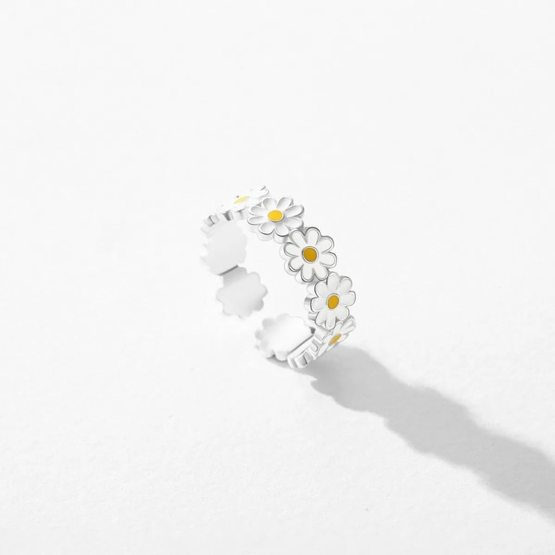 WALLFLOWER Daisy Ring 925 Silver Daisy Waterproof Genuine Sterling Silver
