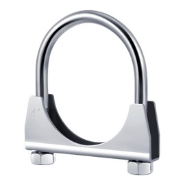 Datanly 4" Exhaust Clamp Heavy Duty U-bolt Exhaust Clamp - Saddle Design Muffler Pipe Connector, Tip Hook Clip, Galvanized Iron, Fits 4" Od Pipes