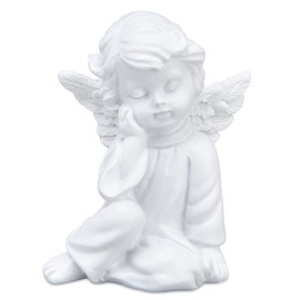 Cyrank Decorative Angel Figurine Sitting Cute Angel Figure, Angel Figurine Small Sleeping Angel Statues Adorable Angel Sculpture for Indoor Outdoor Home Garden Decoration