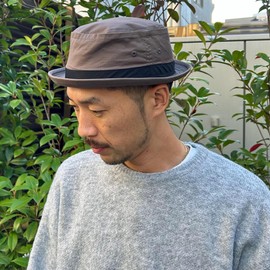 Basic Ench Cotton Terrapinch Pork Pie Hat, Large Size, Shallow, Soft, Cotton, Terrapinch, Roll Brim, Women's, Men's, One Size Fits Most, Big Size, gray