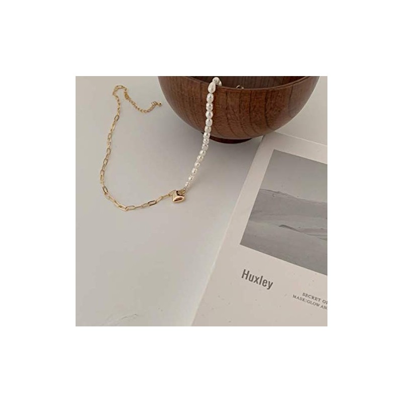 AVANCE Women's Necklace, Heart, Pearl, Chain, Choker