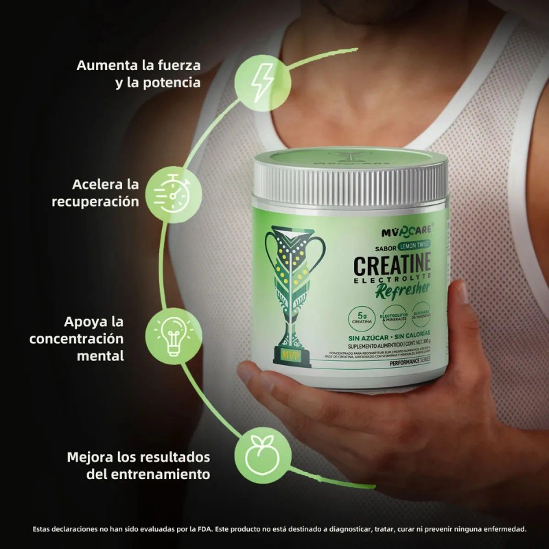 Mvpcare Pre Entreno Creatine Refresher Creatina Monohidratada Electrolitos Magnesio Vitaminas