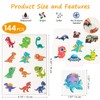Habett Glitter Temporary Tattoos for Kids, 144PCS Mixed Styles Pre-Cut