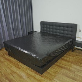 BECKCOVER PVC Waterproof Elastic Band Bed Sheet - Sensual Luxury Bedding, 35cm Deep Fits Mattresses Up to 30cm Height，Fitted Sheet54in*75in