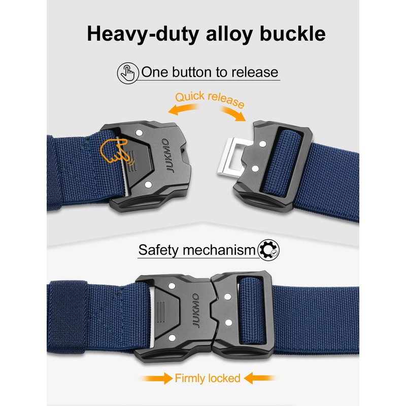 JUKMO Quick Release Belt, Work Belt, Men's Tactical Belt, Military