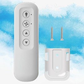 Ceiling Fan Remote Control with Light Dimmer, 3-Speed, Wall Bracket, Compatible with Hunter 99770 99392 99118 99123 99188