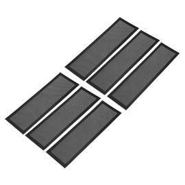 sourcing map 6Pcs Floor Vent Covers, 12"x4" Magnetic Floor Register Screen, Air Vent Mesh Filters for Floor Wall Ceiling Catch Debris, Black