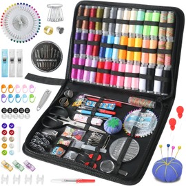 lankatt «Kit de Costura Profesional Portátil con 230 Piezas - Incluye Tijeras, Hilos para Coser, Agujas y Cinta Métrica Costurero para Casa, Viaje, Adultos y Principiantes»