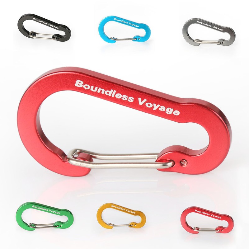 Boundless Voyage Carabiner with Storage Bag, Red, Set of 20