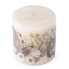 ANDALUCA Pressed Real Flowers Handcrafted Botanical Floral Pillar Candle (Natural