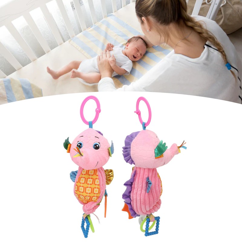 Stuffed Hanging Rattle Doll Soft Sea Horse Cartoon Hanging Plush
