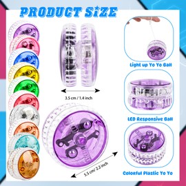 40 Pcs LED Light Up Yo-Yos Bulk Pack Glow in The Dark Yoyo Toys Plastic YoYos for Beginner Birthday Party Favors Classroom Prizes Carnival Goodie Bag Fillers
