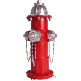Fake Fire Hydrant for Dogs to Peed on,15.3 inch Large Dog Fire Hydrant Statue Puppy Pee Post Hydrant,Fire Hydrant Outdoor Decor,Firefighter Gifts for Men, Red Silver