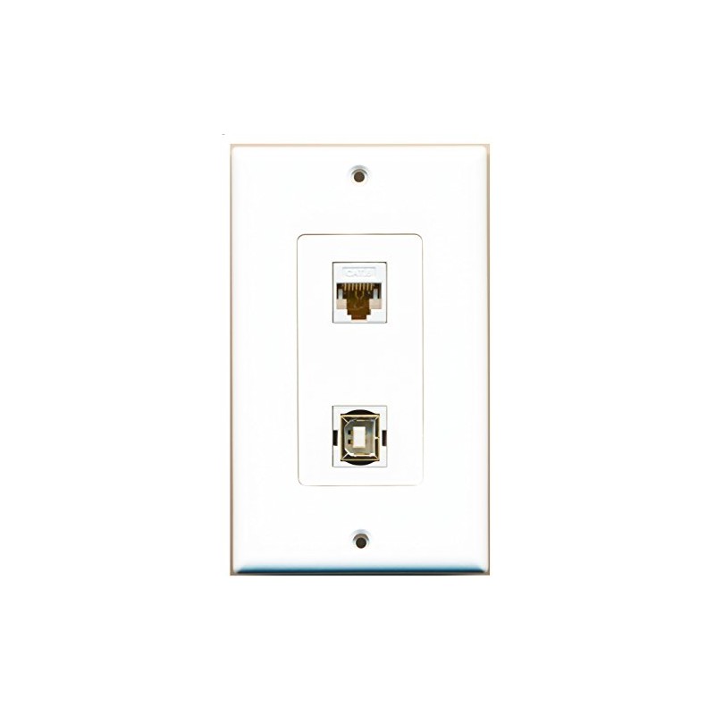 RiteAV 1 Port Cat6 Ethernet White 1 Port USB B-B