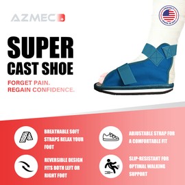 Azmec Zapatos superfundidos, botas fundidas postoperatorias para pies de fractura, soportan la protección quirúrgica del pie, articulaciones del tobillo, tamaño mediano 4-3/4 de ancho x 11 de largo