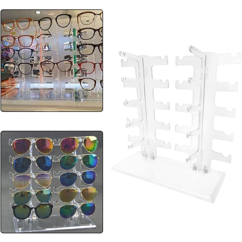Gafas de sol Rack Acrílico Dos vasos de dos filas