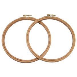 2 Pack 7 Inch Embroidery Hoop, Guofa Beech Wood Cross Stitch Hoops, Decorative Hanging Embroidery Frame for Needlepoint Sewing Project