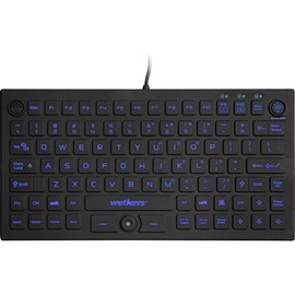 WetKeys Professional-Grade Mid-Size Rigid Silicone Washable Keyboard with Pointing-Device, Backlight and ON-Off Switch (USB) (Black) | KBWKRC89PB-BK