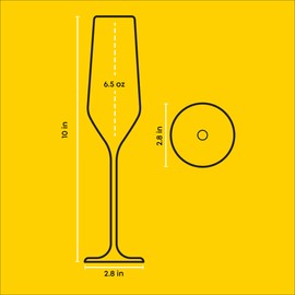 JoyJolt Champagne Glasses Layla Collection, Set of 4 – 6.7 oz Elegant Crystal Stemmed Champagne Flutes for Prosecco, Sparkling Wine, Mimosas, Cocktails, Weddings, Anniversaries, Parties