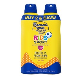 Banana Boat Sport Kids - Protector solar en aerosol SPF 50, paquete individual | Protector solar en aerosol para niños, protector solar para niños, SPF 50, libre de oxibenzona, 6 onzas cada uno