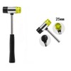 AKOAK 25mm Dual Head Nylon Rubber Hammer Jewelers Metal Mallet,Multipurpose,