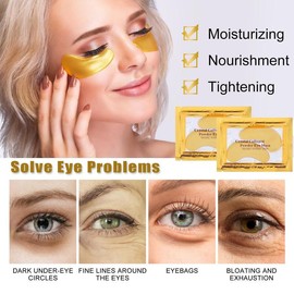 30 Pairs Lip & 24K Gold Under Eye Masks - Collagen Crystal Patches for Puffy Eyes & Dark Circles - Natural Formula for Brightening Comfort
