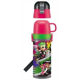 Skater SKDC4 Children's 2-Way Stainless Steel Kids Water Bottle with Cup, Splatoon 2, 15.2 fl oz (430 ml), Boys