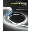 White COB Led Strip Lights 65.6FT/Roll with Dam-Process 6500K 24V
