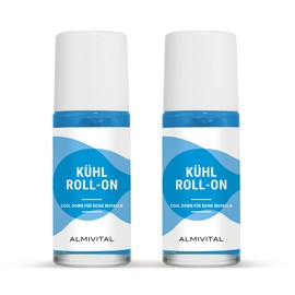 ALMIVITAL Set of 2 Cool Roll-On to Go, Natural Refreshment for Muscles, Invigorating Menthol Provides Long-Lasting Cooling Effect, Soothing After Sports & Physical Activity, 50 ml Each