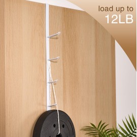 niffgaff Over Door Towel Hooks: Bathroom Rack Hanger for Towels, Overdoor Coat Rack Hanging for Clothes Organizer, White, 2 PCS