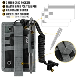 IronSeals Tactical ID Card Holder Hook & Loop Patch Badge Holder Detachable Quick Rip-Away Badge Holder with Key Ring and Adjustable Neck Lanyard