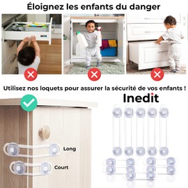 Baby Cupboard Block Child Lock - Cabinet Door Window Latch - Home Safety Protection (Pack of 10)