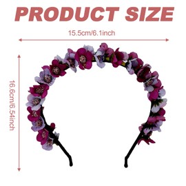 BSITSSS Pack of 2 Headband Dirndl Flowers, Flower Wreath Hair, Flower Crown Women's Girls Headpiece, Flower Hair Band, Floral Hair Accessories, Flowers Hair Wreath, for Festival, Party, Travel
