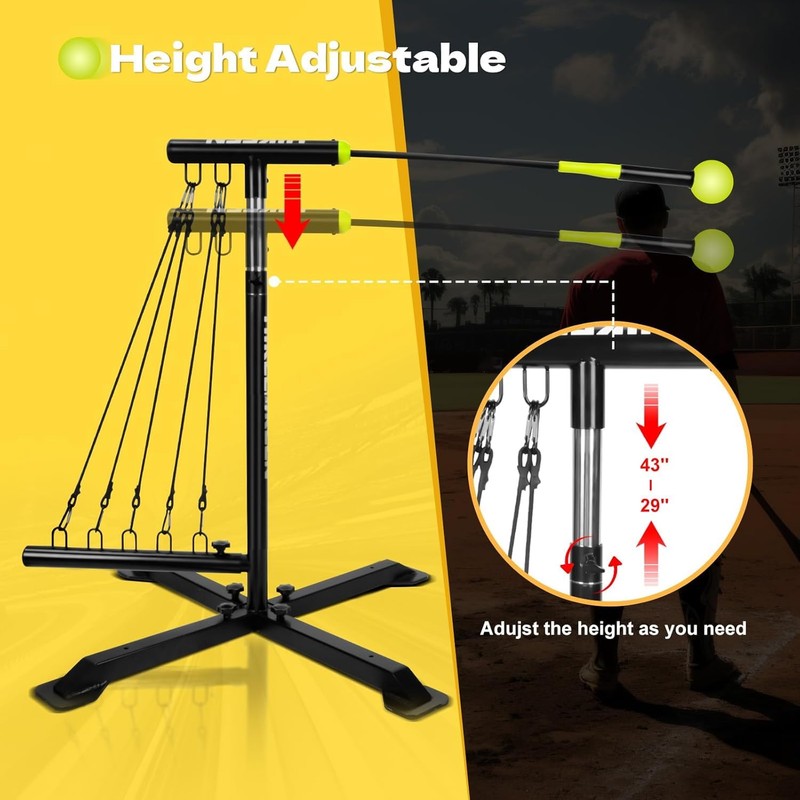 Hikeen Baseball Softball Swing Trainer, Baseball Training Equipment, Includes 5