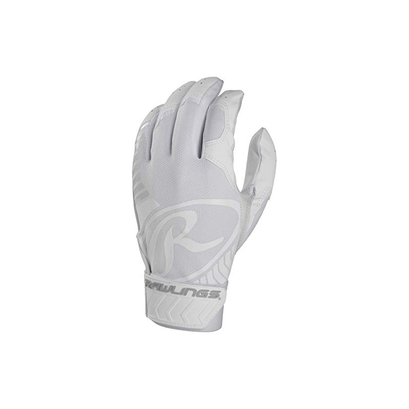 Rawlings Unisex Adult BR51BG-W-90 Baseball Batting Gloves, White, Large