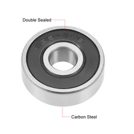 sourcing map 626-2RS Deep Groove Ball Bearing 6x19x6mm Double Sealed Carbon Steel Bearings 5Pcs