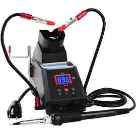 MYPOUOS Multifunctional Digital Soldering iron Welding Station Kit,Built-in auxiliary Clamp Assistant, ° C/º F Conversion, Automatic Sleep And Calibration Support ﻿