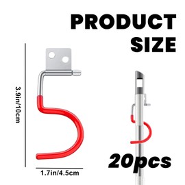 20pcs Garden Tool Holder, Hook Broom Holder Tool Holder Tool Holder Wall Mount Non-Slip Rubber Coating for Broom Garden Garage Kitchen