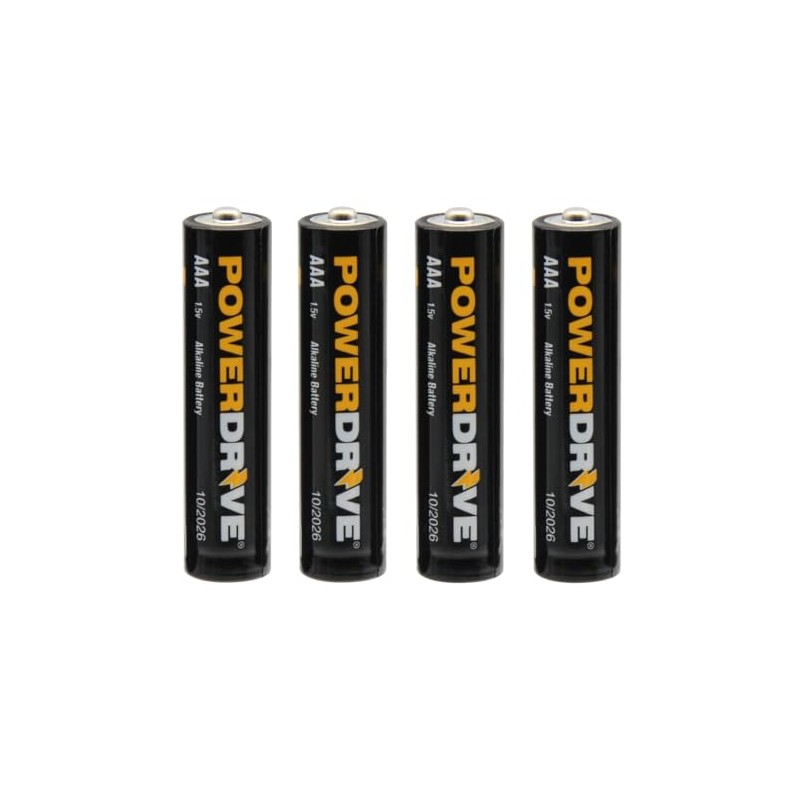 PowerDrive AAA Alkaline Battery PD4AAA 4-Pack Triple AAA Batteries