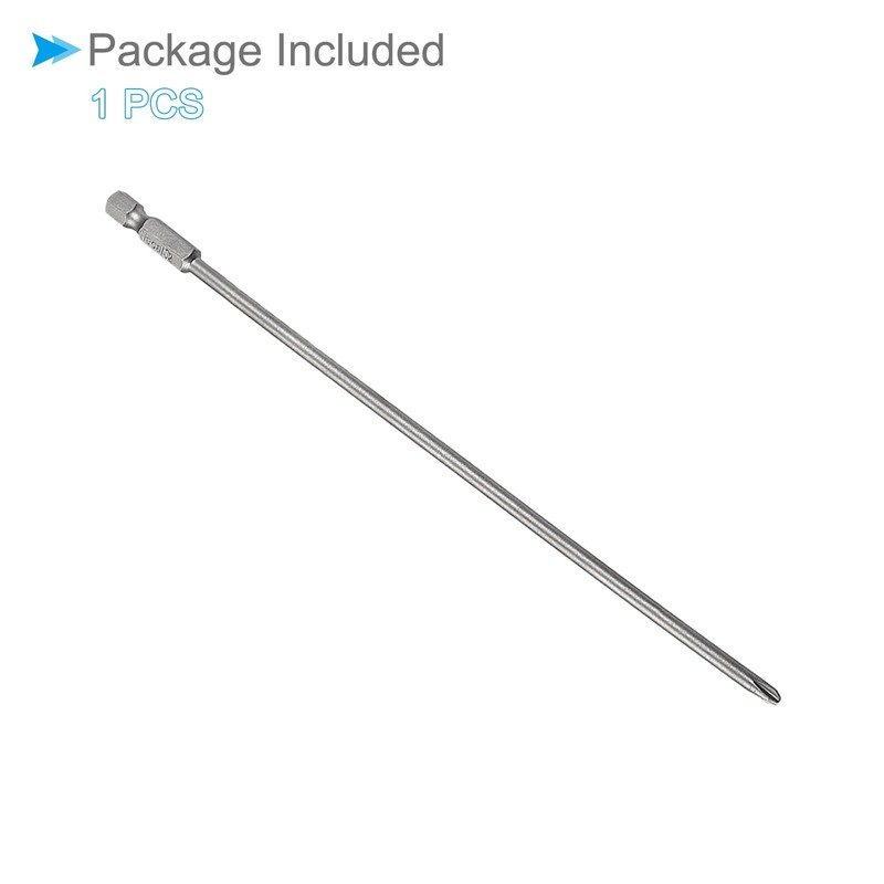 CoCud Phillips Cross Screwdriver Bits, PH2 200mm Long 1/4" Hex