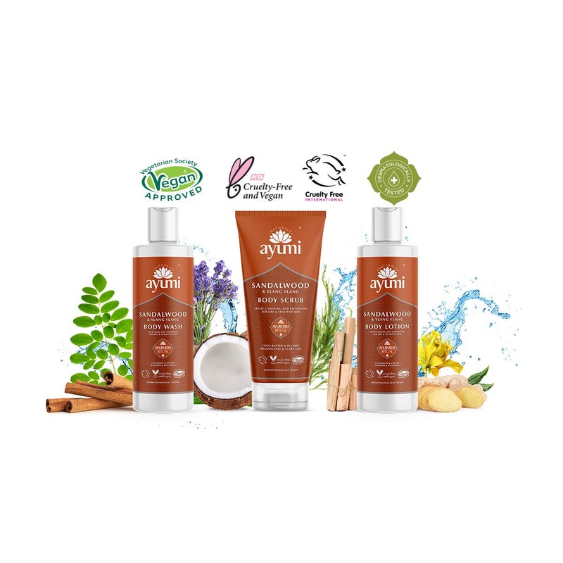 Ayumi Sandalwood & Ylang Ylang Body Wash, Gently Cleanses the