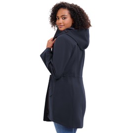 ROYAL MATRIX Women's Hooded Softshell Jacket Windbreaker Long Warm Rain Parka Jacket (Deep Grey, M)