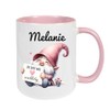 Secret Santa Mug with Saying 'Du bist mir wichtelig!' Pink